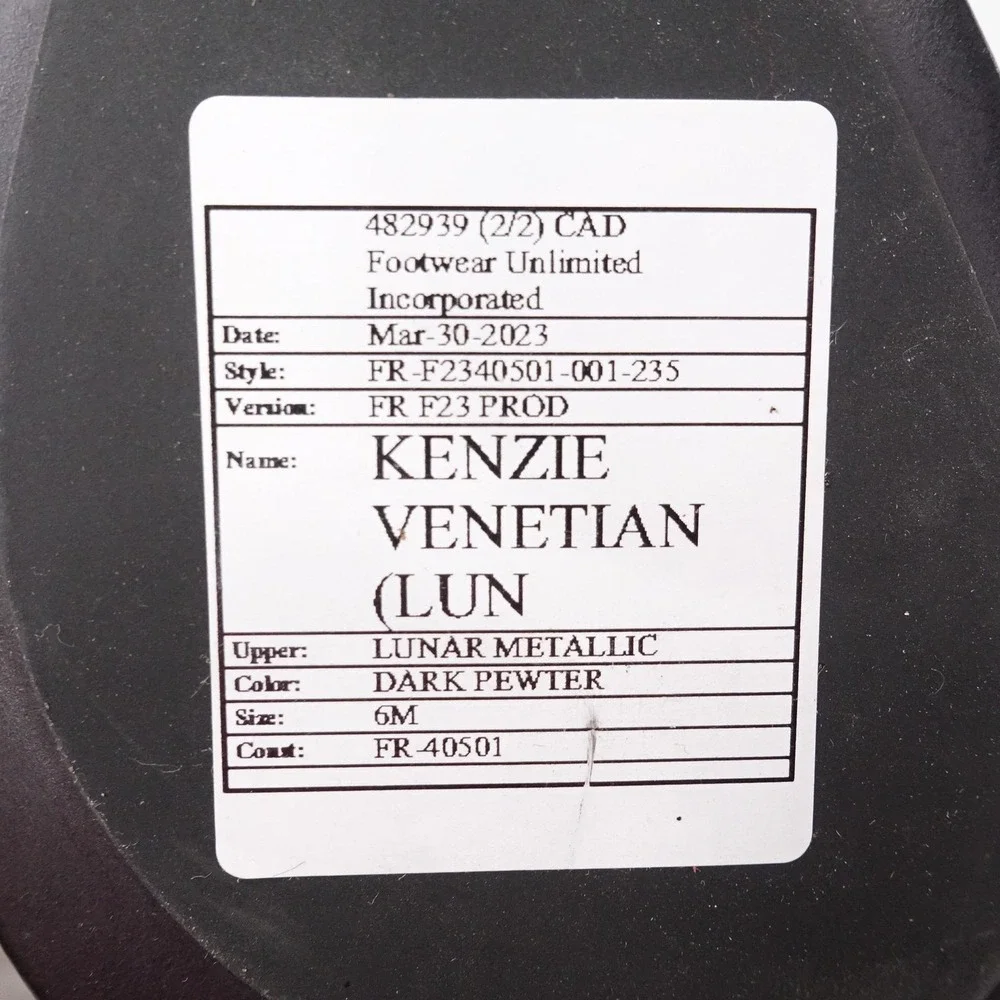 New! Frye Shoes Womens Size 6 Silver Kenzie Venetian Slip On Leather Flats - Picture 9 of 9